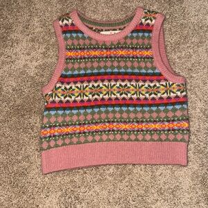 Mini Boden Multicolor Patterned Sweater Vest